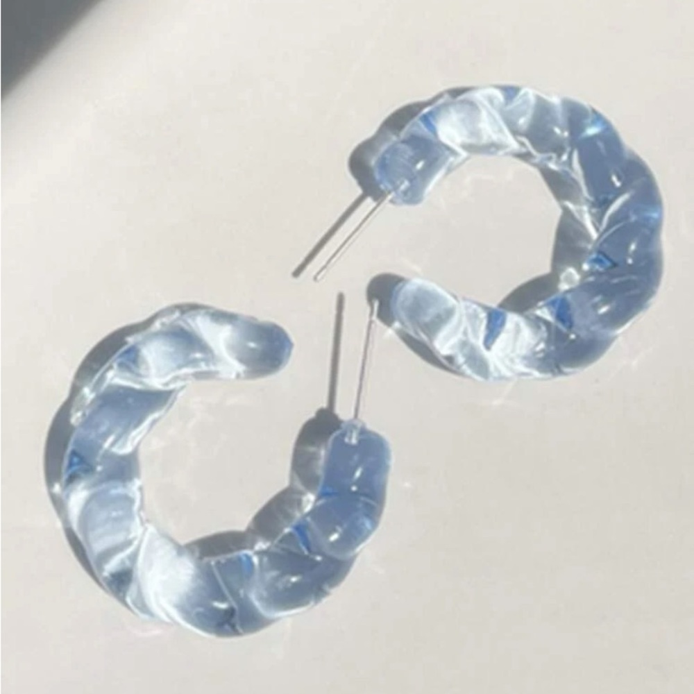 Resin Twist Cuff Hoop Earrings